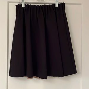 Black Zara a line skirt with unfinished edges